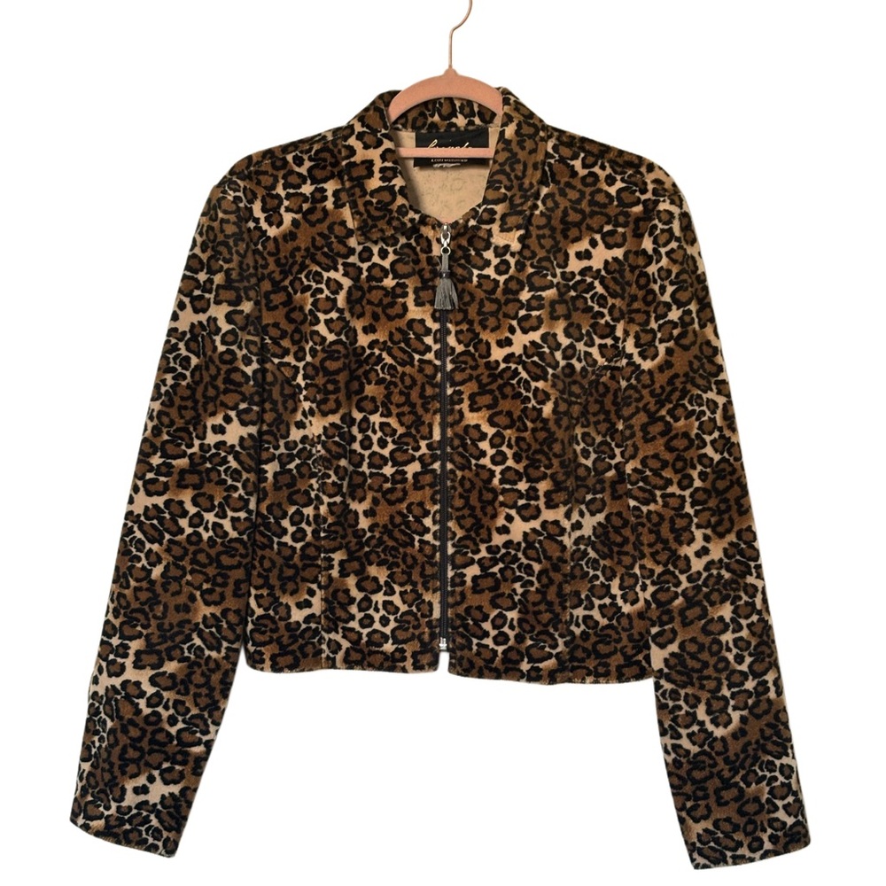 Leopard Print Faux Fur Bomber